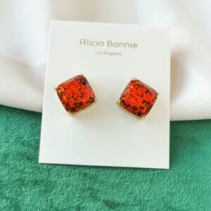 New Alicia Bonnie Red Earrings - Sugarcube Red Glitter
